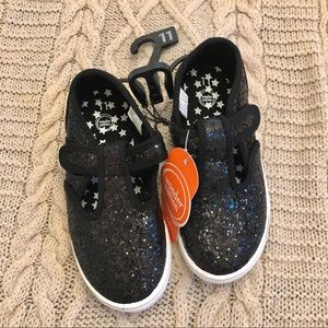 Wonder Nation Glitter T-Strap Sneaker